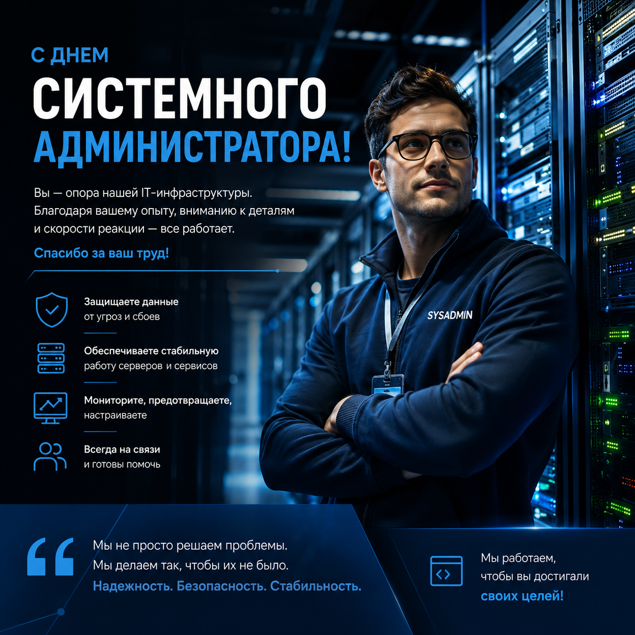Коллектив компании Service4biz поздравляет коллег с днем системного администратора!